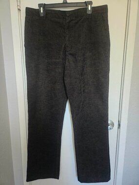 Carven Mens Brown Corduroy Pants 36x31 Straight Trousers Vtg Size US 36 EU 46